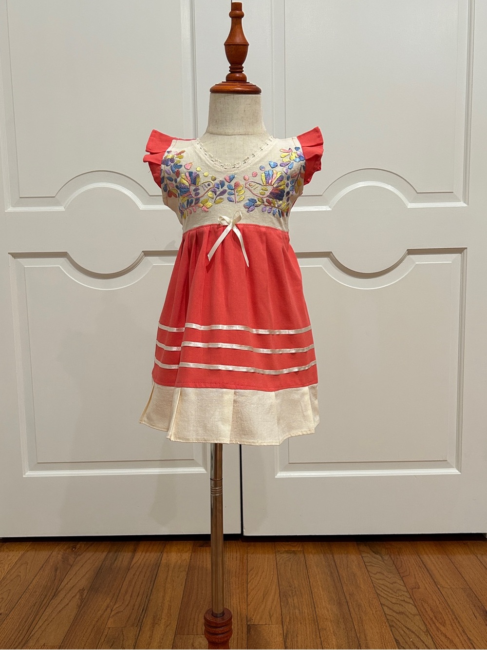 Mexican Girls Dress With Hand Embroidered.